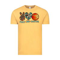 Vintage Mustard peace love basketball Vintage Tee - CowhideDigitalArt