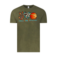 Vintage Olive peace love basketball Vintage Tee - CowhideDigitalArt