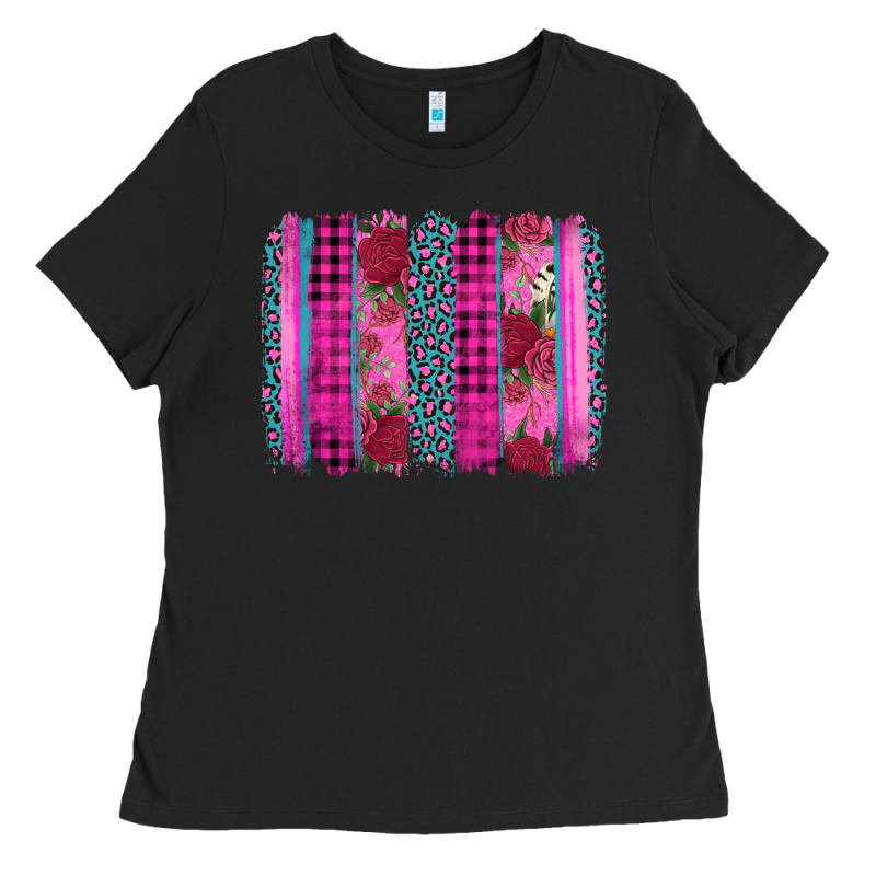 Valentine's Day Floral Leopard Brushstroke Ladies Tee by AdoDesignShop | Teevron