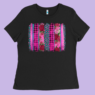 Valentine's Day Floral Leopard Brushstroke Ladies Tee Designed By Adodesignshop