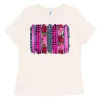 Bone valentine's day floral leopard brushstroke Ladies Tee - AdoDesignShop