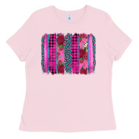 Bubblegum Pink valentine's day floral leopard brushstroke Ladies Tee - AdoDesignShop