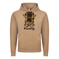 Afro Messy Bun Mom Life Vintage Hoodie | Teevron