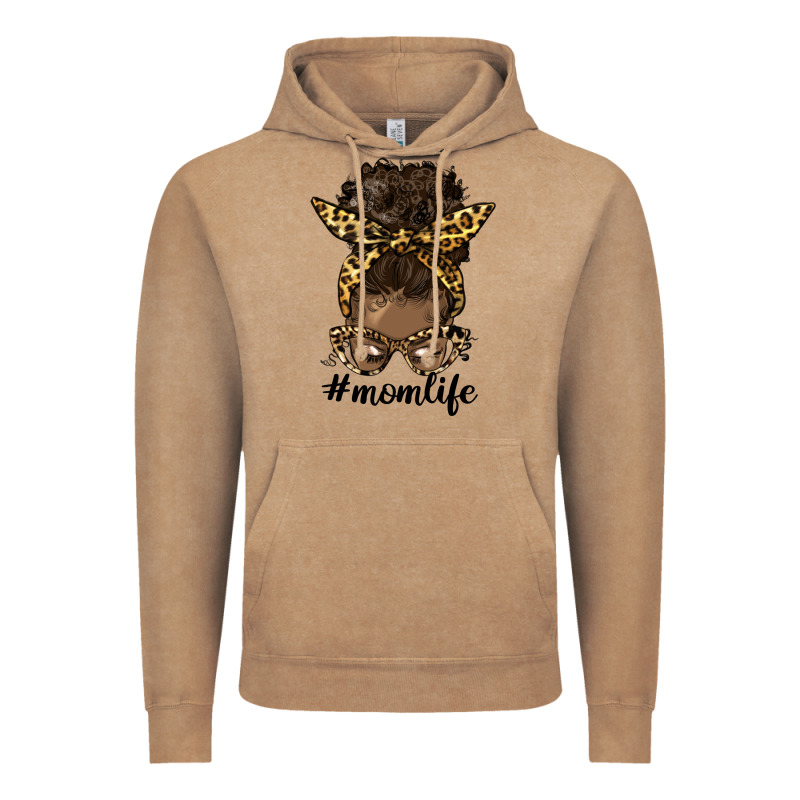 Afro Messy Bun Mom Life Vintage Hoodie by HRA Design Shop | Teevron