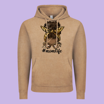 Afro Messy Bun Mom Life Vintage Hoodie Designed By Hra Design Shop