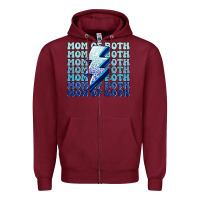 Burgundy mom of both boys Zipper Hoodie - MaliasSmallBusiness