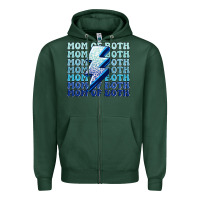 Sports Green mom of both boys Zipper Hoodie - MaliasSmallBusiness