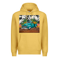 Antique Gold western farm truck cactus and sunflowers Premium Hoodie - Jasminsmagicworld