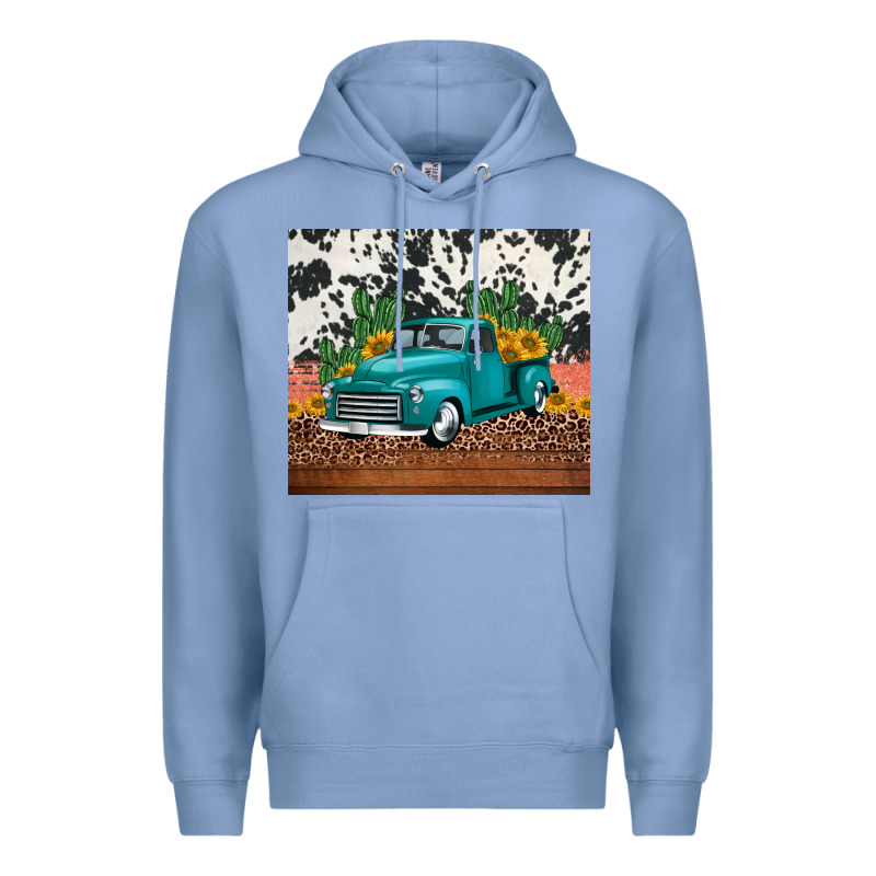 Western Farm Truck Cactus And Sunflowers Premium Hoodie by Jasminsmagicworld | Teevron