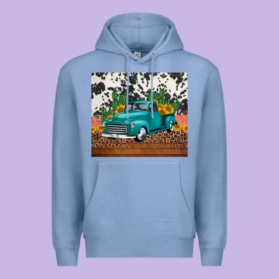 Western Farm Truck Cactus And Sunflowers Premium Hoodie Designed By Jasminsmagicworld