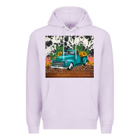 Lilac western farm truck cactus and sunflowers Premium Hoodie - Jasminsmagicworld