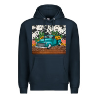 Navy western farm truck cactus and sunflowers Premium Hoodie - Jasminsmagicworld