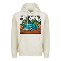 Oatmeal Heather western farm truck cactus and sunflowers Premium Hoodie - Jasminsmagicworld