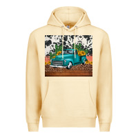 Pina Colada western farm truck cactus and sunflowers Premium Hoodie - Jasminsmagicworld