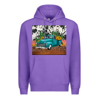Purple western farm truck cactus and sunflowers Premium Hoodie - Jasminsmagicworld