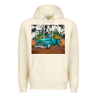 Sandshell western farm truck cactus and sunflowers Premium Hoodie - Jasminsmagicworld