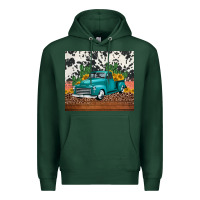 Sports Green western farm truck cactus and sunflowers Premium Hoodie - Jasminsmagicworld