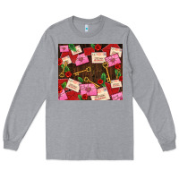 Heather Grey love letters tumbler Long Sleeve Tee - AdoDesignShop