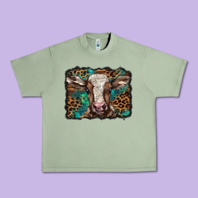 Christmas Background Baby Calf Urban Heavy Tee Designed By Barkaloodesign
