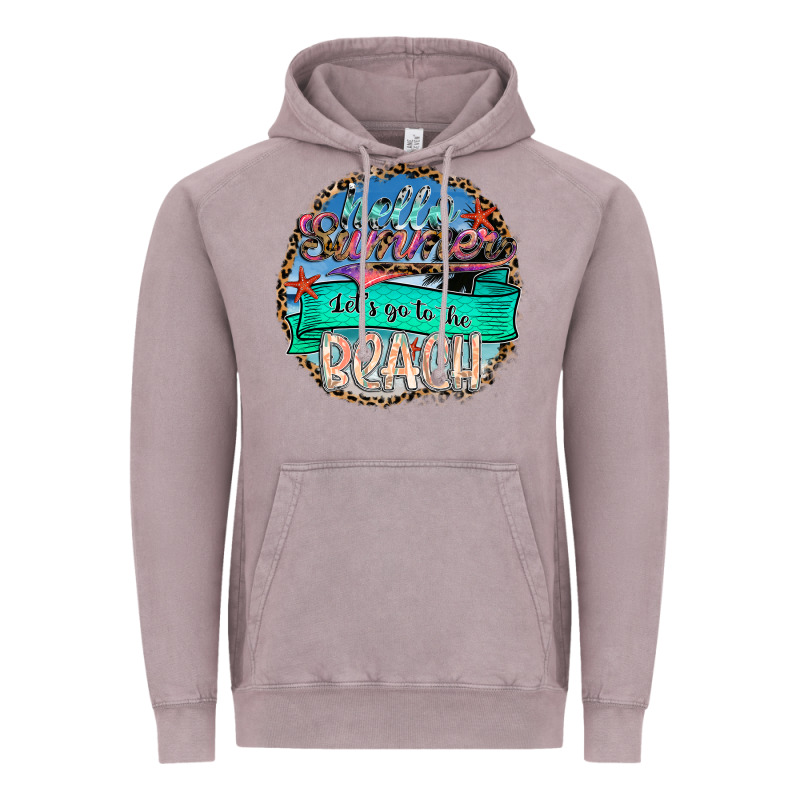 Hello Summer Let's Go To The Beach Vintage Hoodie by SublimationCraftShop | Teevron