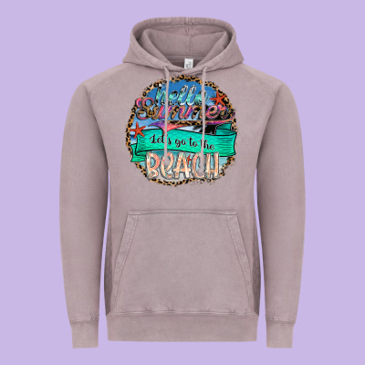 Hello Summer Let's Go To The Beach Vintage Hoodie Designed By Sublimationcraftshop