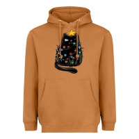 Christmas Cat With Lights Heavyweight Hoodie | Teevron