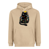 Mushroom christmas cat with lights Heavyweight Hoodie - MaliasSmallBusiness