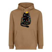 Toasted Coconut christmas cat with lights Heavyweight Hoodie - MaliasSmallBusiness