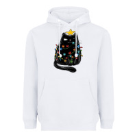 White christmas cat with lights Heavyweight Hoodie - MaliasSmallBusiness