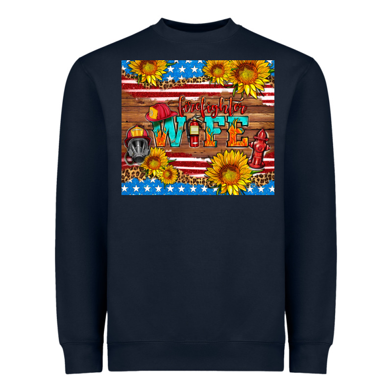 American Flag Firefighter Wife Heavyweight Sweatshirt by HRA Design Shop | Teevron