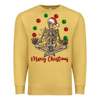 Antique Gold Merry Christmas skeleton Premium Sweatshirt - NancyCooperArtShop