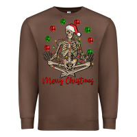 Chestnut Merry Christmas skeleton Premium Sweatshirt - NancyCooperArtShop