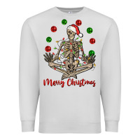 Dove Grey Merry Christmas skeleton Premium Sweatshirt - NancyCooperArtShop