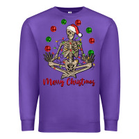 Purple Merry Christmas skeleton Premium Sweatshirt - NancyCooperArtShop