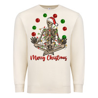Sandshell Merry Christmas skeleton Premium Sweatshirt - NancyCooperArtShop