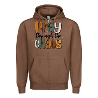 Chestnut pray throthe chaos Zipper Hoodie - MaliasSmallBusiness