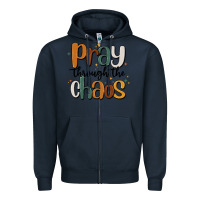 Navy pray throthe chaos Zipper Hoodie - MaliasSmallBusiness