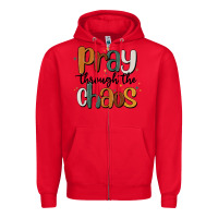 Red pray throthe chaos Zipper Hoodie - MaliasSmallBusiness