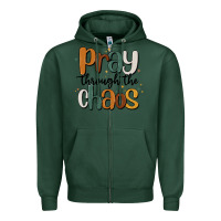 Sports Green pray throthe chaos Zipper Hoodie - MaliasSmallBusiness