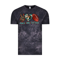 Cloud Black peace love football Vintage Tee - CowhideDigitalArt