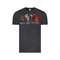 Vintage Black peace love football Vintage Tee - CowhideDigitalArt