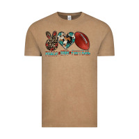 Vintage Coffee peace love football Vintage Tee - CowhideDigitalArt