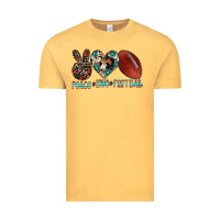 Vintage Mustard peace love football Vintage Tee - CowhideDigitalArt