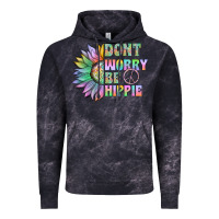 Cloud Black Don't Worry Be Hippie Vintage Hoodie - CowhideDigitalArt