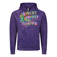 Cloud Purple Don't Worry Be Hippie Vintage Hoodie - CowhideDigitalArt