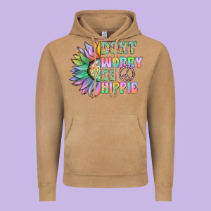Don't Worry Be Hippie Vintage Hoodie Designed By Cowhidedigitalart