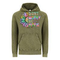 Vintage Olive Don't Worry Be Hippie Vintage Hoodie - CowhideDigitalArt
