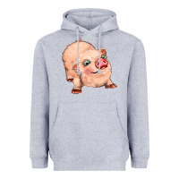 Heather Grey pig Heavyweight Hoodie - MaliasSmallBusiness