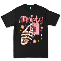 Black anxiety skeleton hand Premium Tee - MaliasSmallBusiness