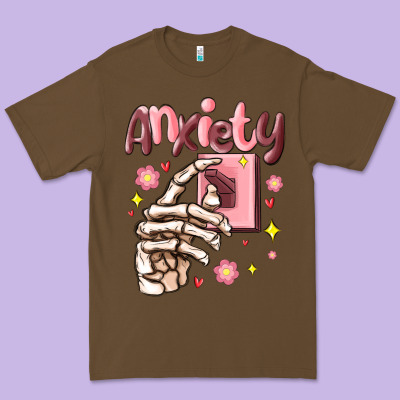 Premium Tee anxiety skeleton hand
